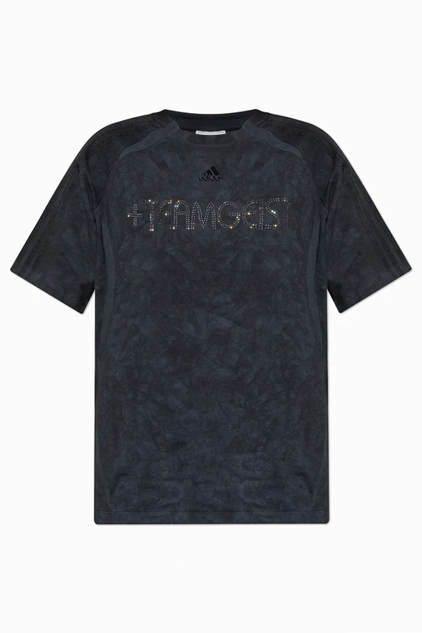 CZARNY T-shirt z połyskującymi aplikacjami