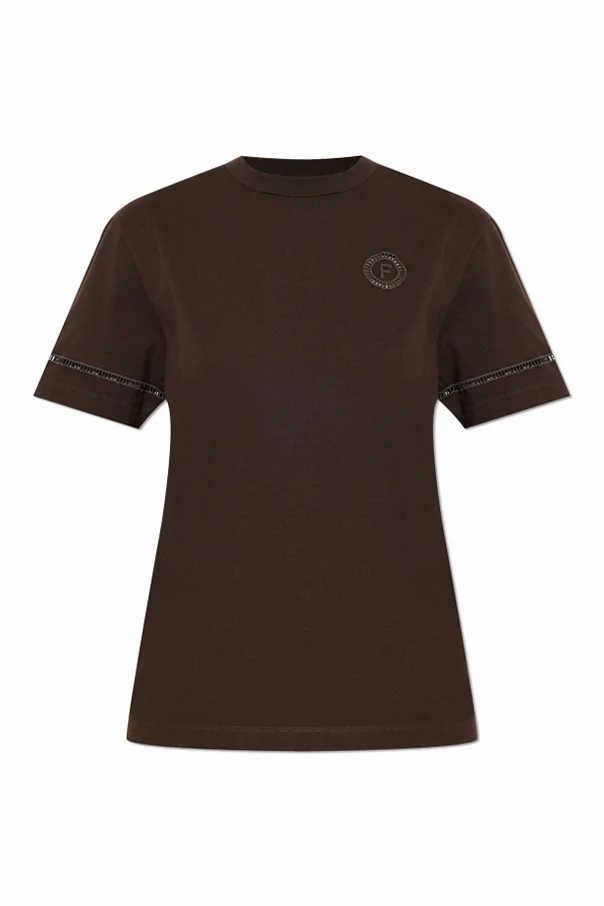 BRAUN T-Shirt mit dekorativem Abschluss