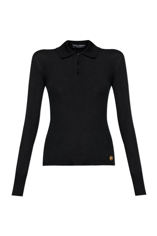 SCHWARZ Kaschmir-Polopullover