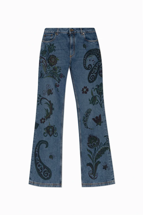 BLAU Jeans mit buntem Print