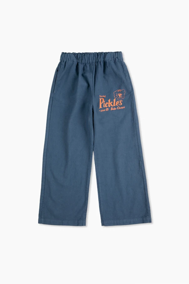 NAVY BLUE Pants with print