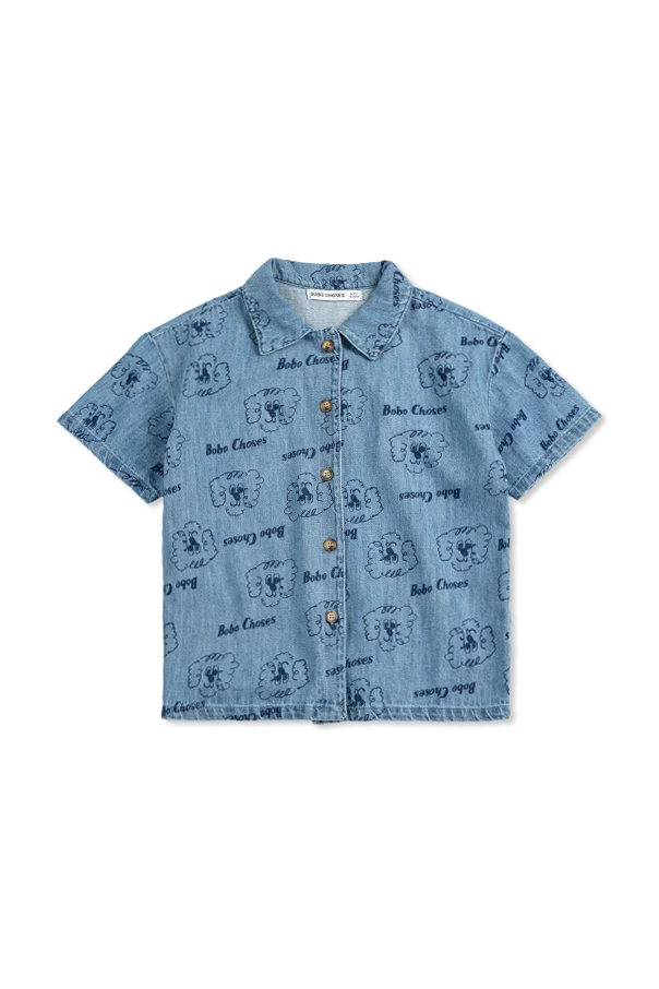 BLUE Denim shirt with print