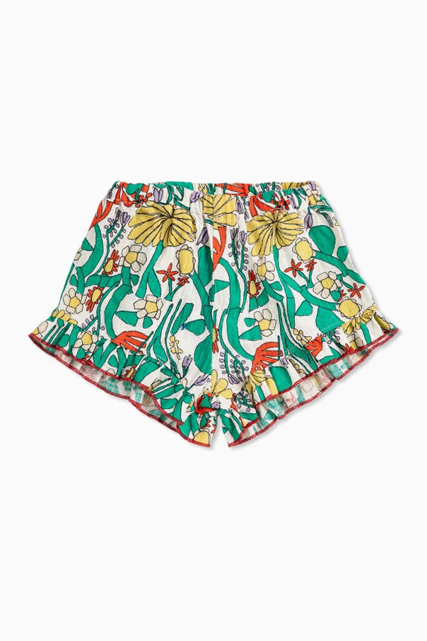 GREEN Floral motif shorts