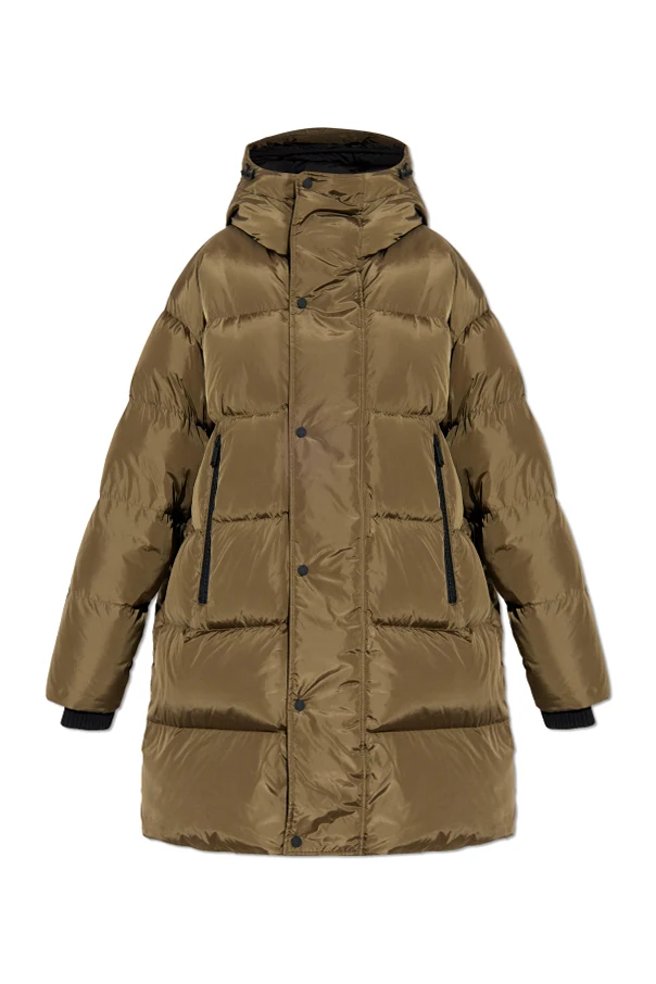 ZIELONY Długa kurtka puchowa