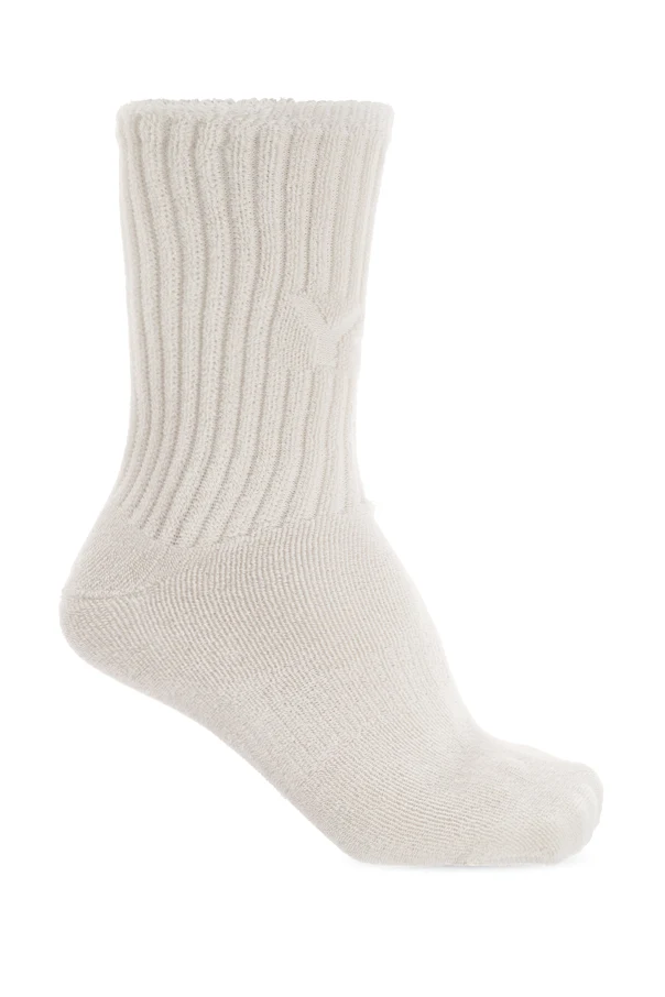 cream Socks with logo
