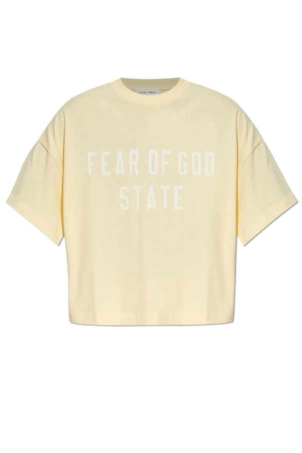 YELLOW  T-shirt with printed logo