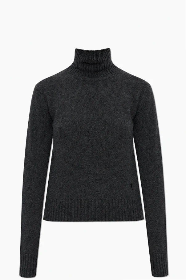 SZARY Kaszmirowy golf z logo