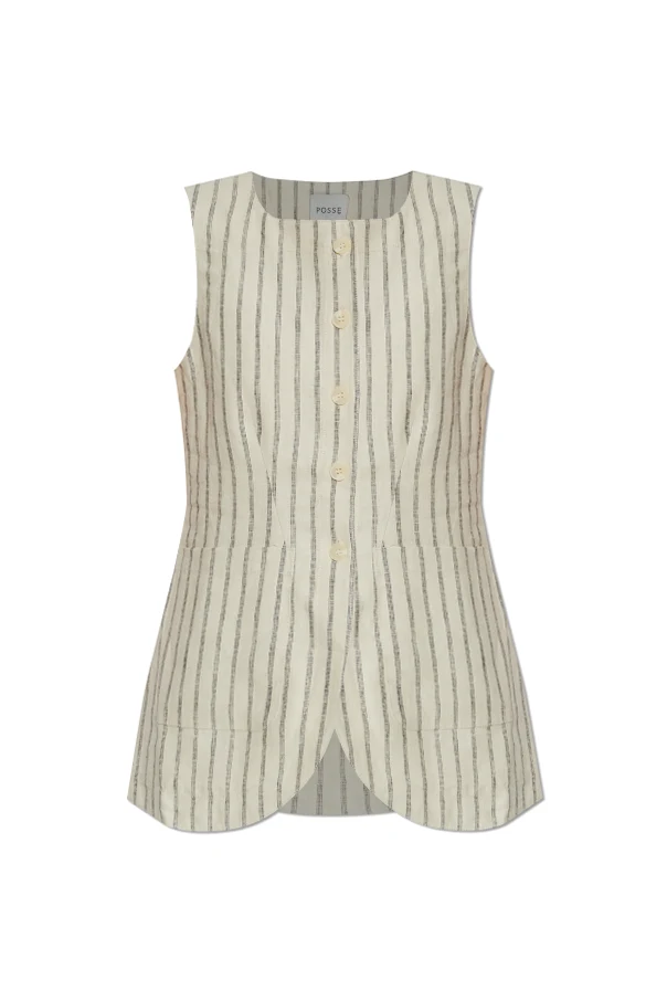 CREME Leinenweste „Emma“