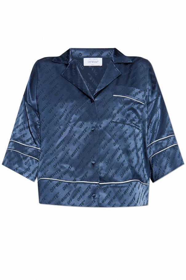 MARINEBLAU Satinhemd mit Monogramm