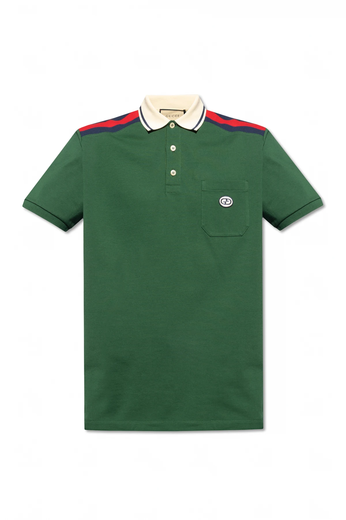 Patched polo shirt