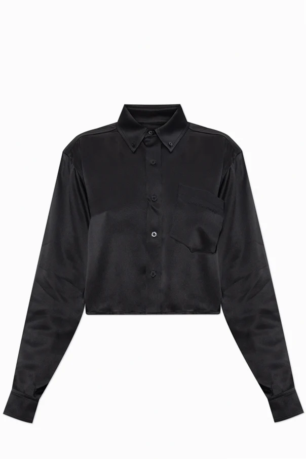 SCHWARZ Kurzes Hemd mit Tasche