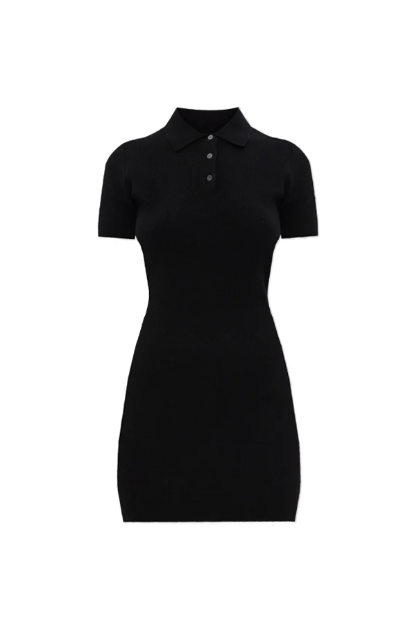 SCHWARZ Wollkleid mit figurbetontem Schnitt