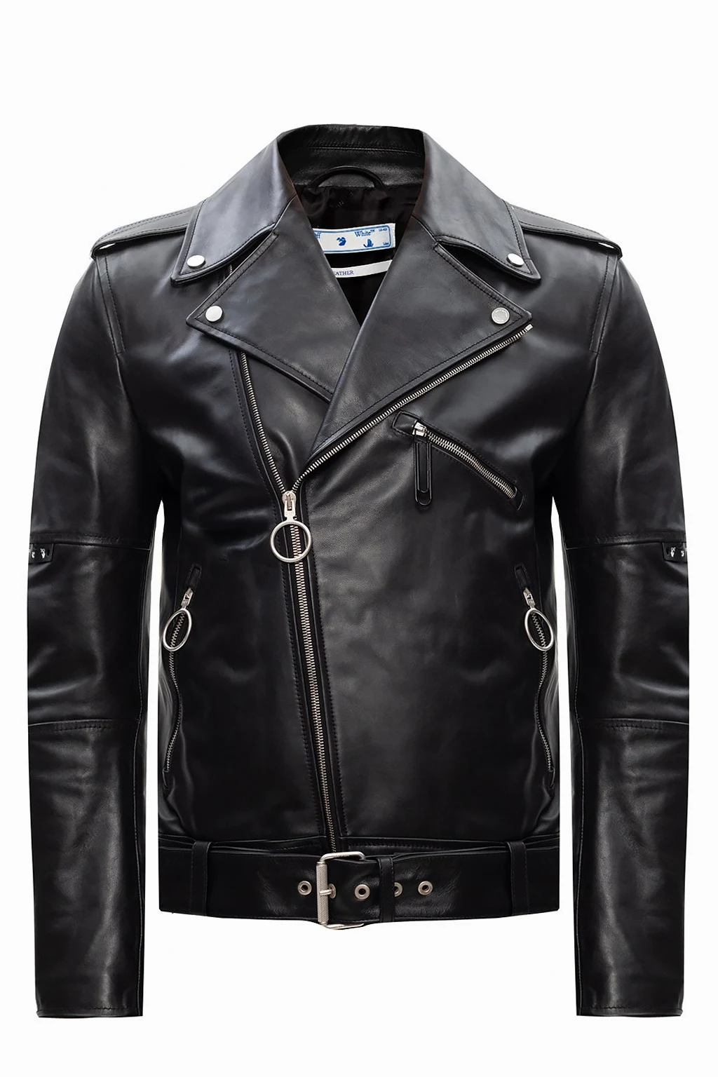 Leather jacket with logo