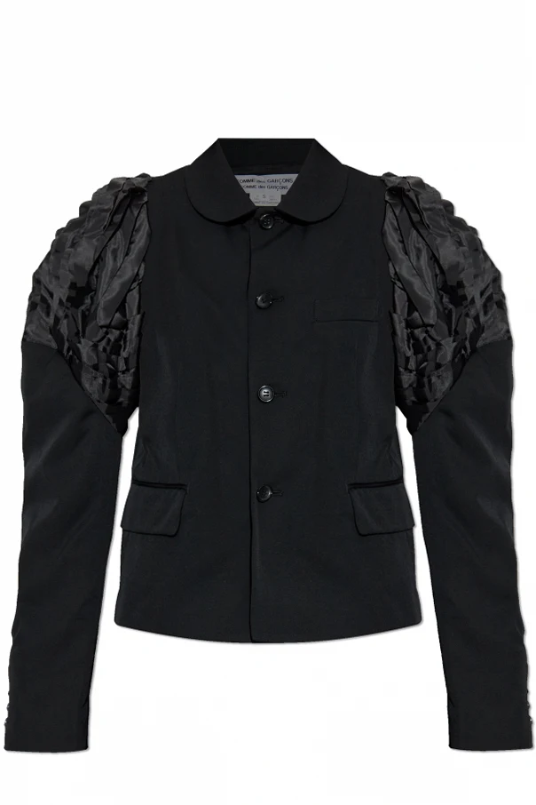 CZARNY Marynarka z dekoracyjnie wykończonymi rękawami