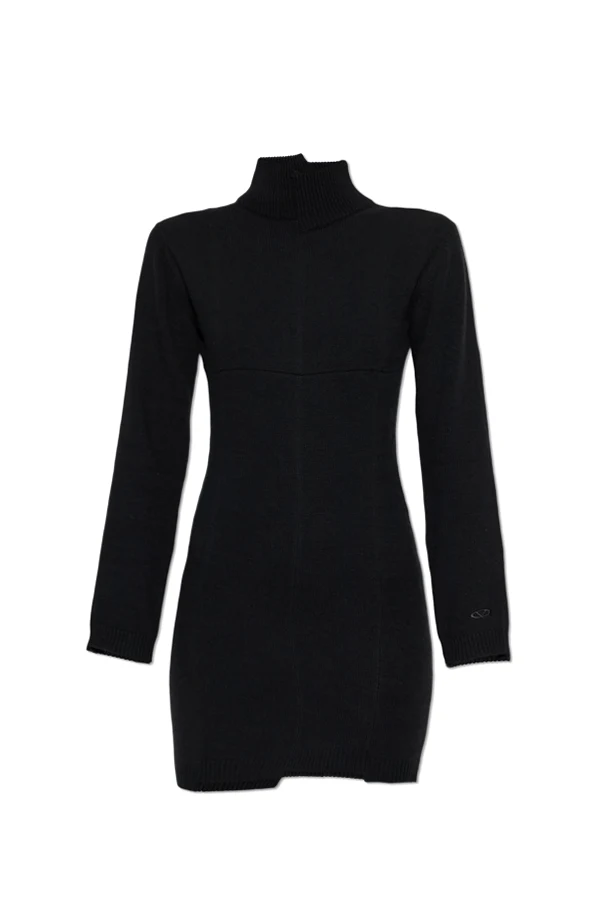 BLACK Dress with stand-up collar