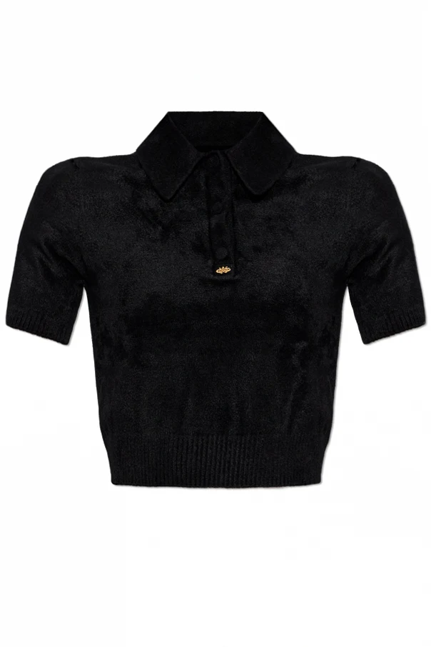 SCHWARZ Poloshirt mit Muster