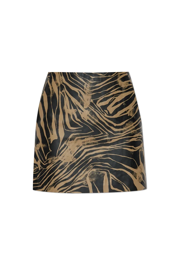 BLACK "Lofie" leather skirt