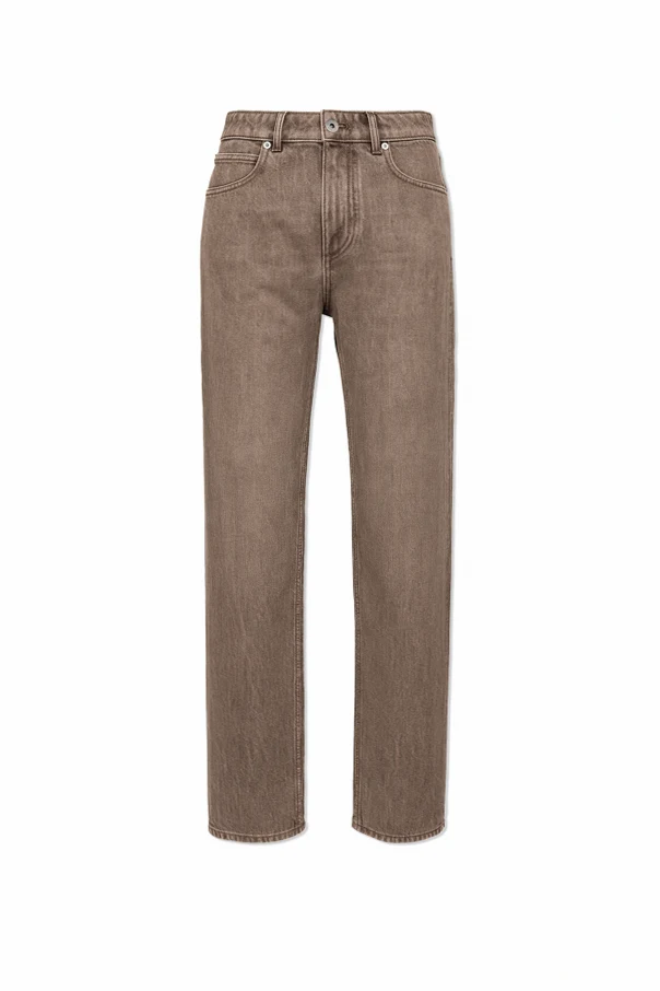 BRĄZOWY Jeansy z nogawkami o prostym kroju