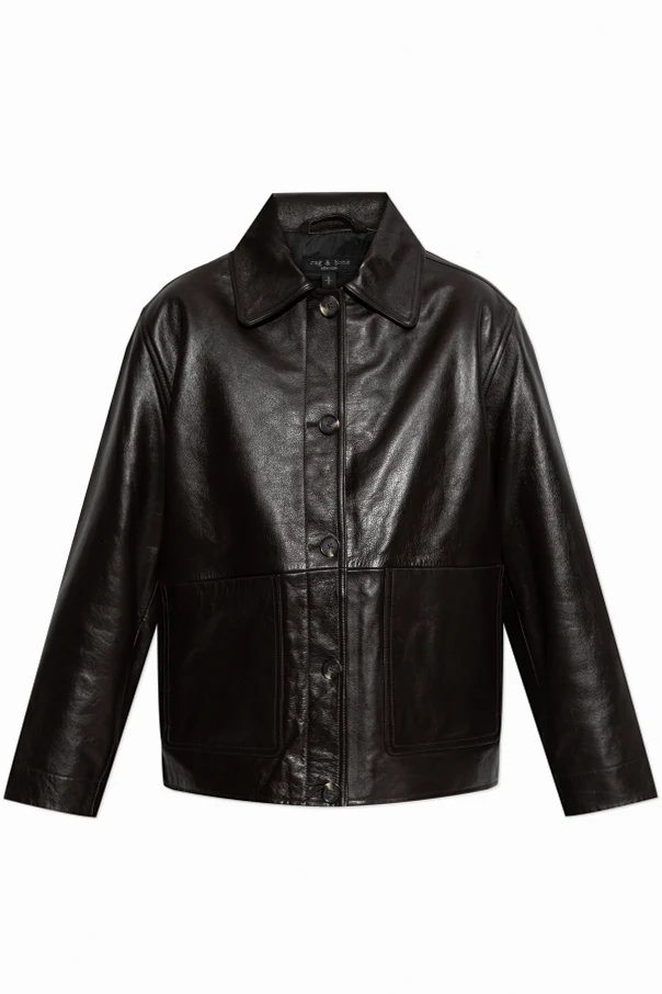 BRĄZOWY Kurtka skórzana