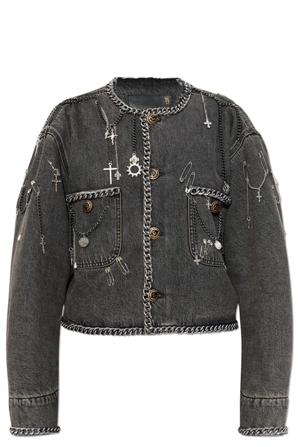 GRAU Jeansjacke mit Applikationen