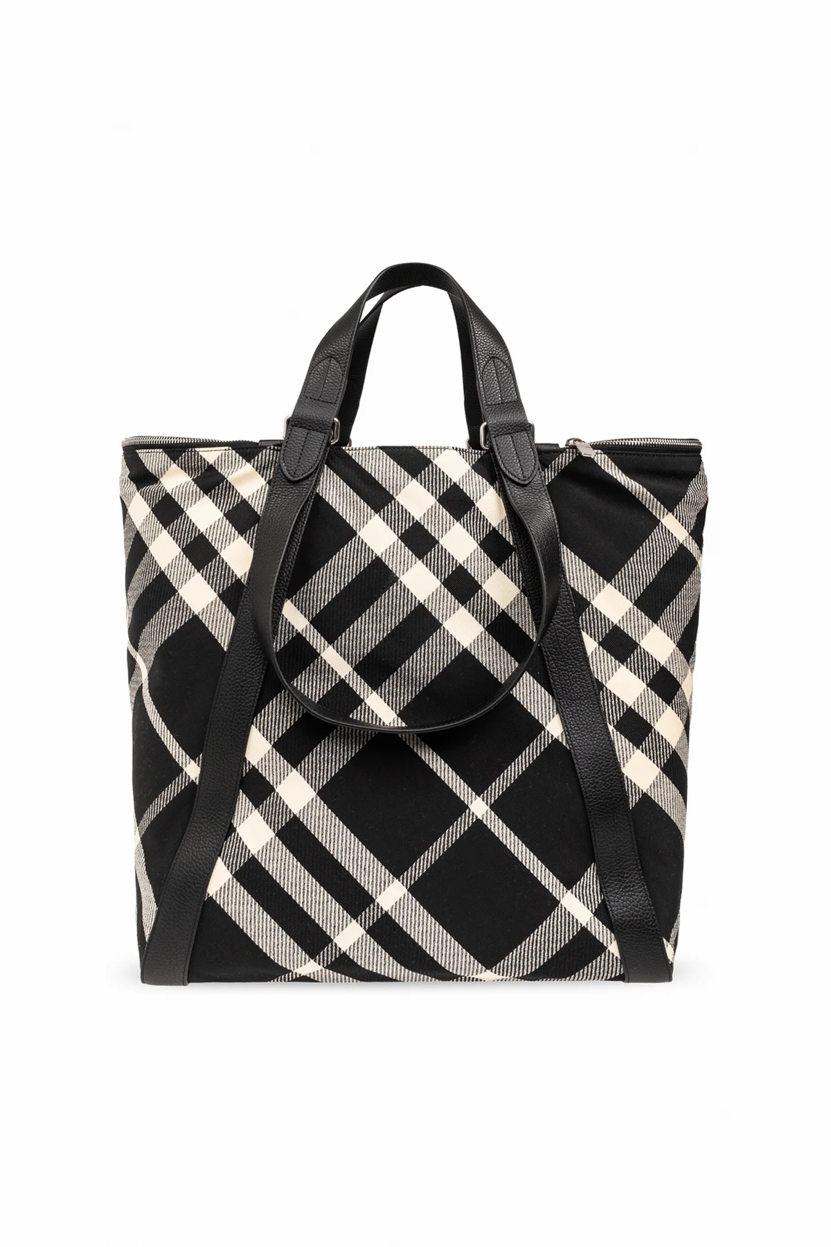 Shopper bag with check pattern