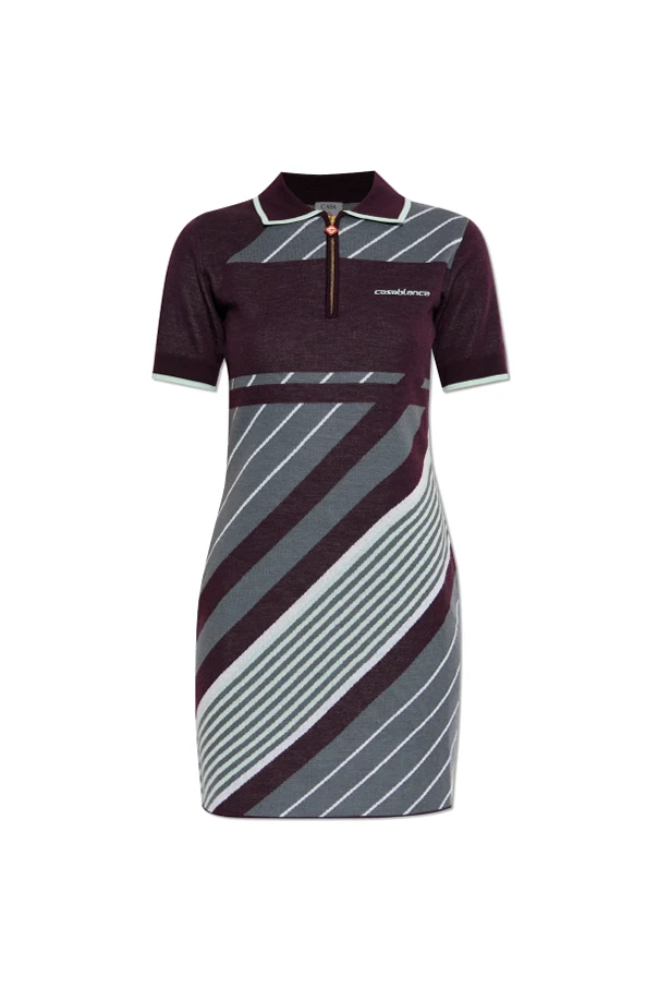 BURGUNDER Wollkleid mit Logo