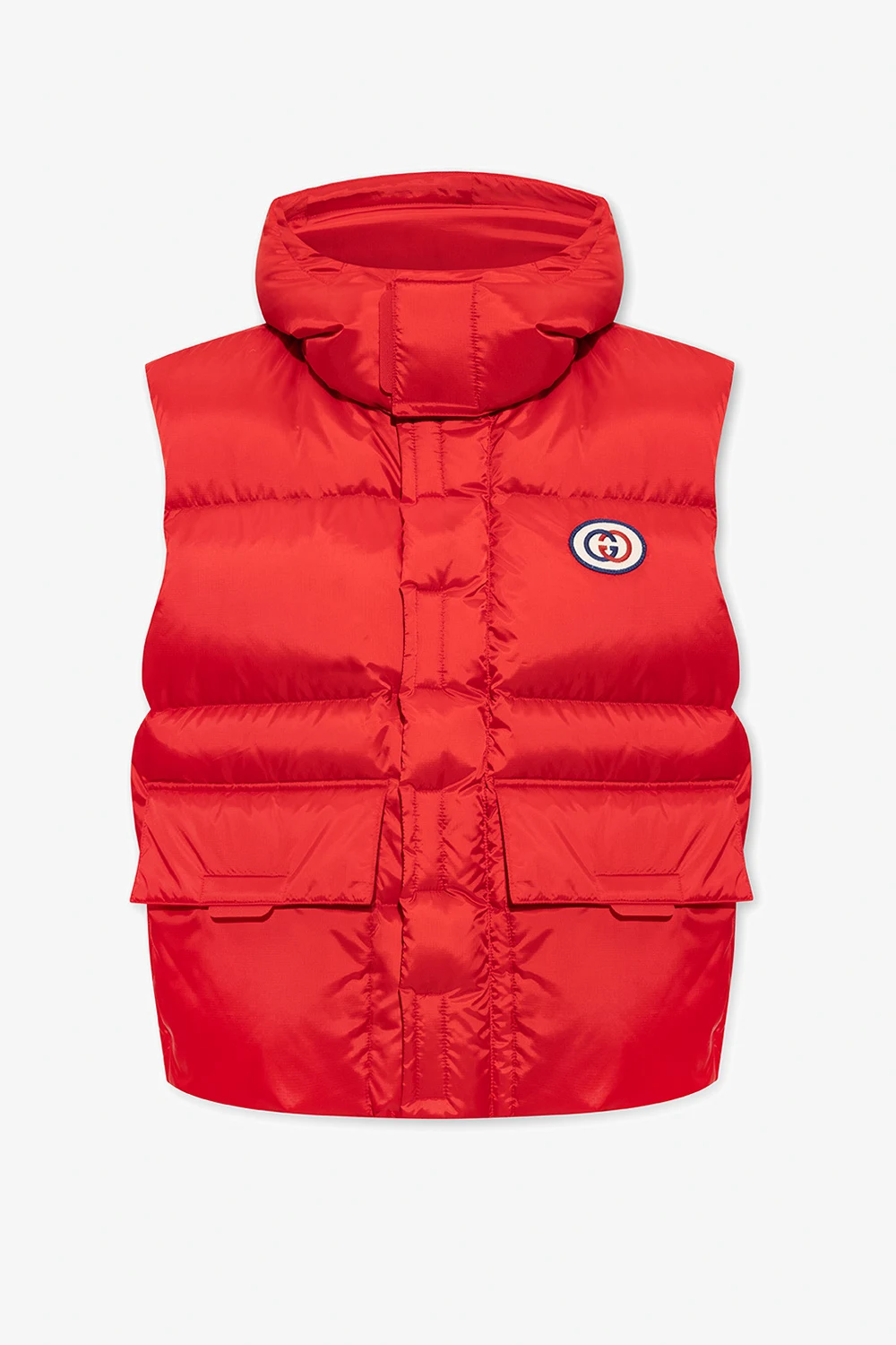 Down vest with logo