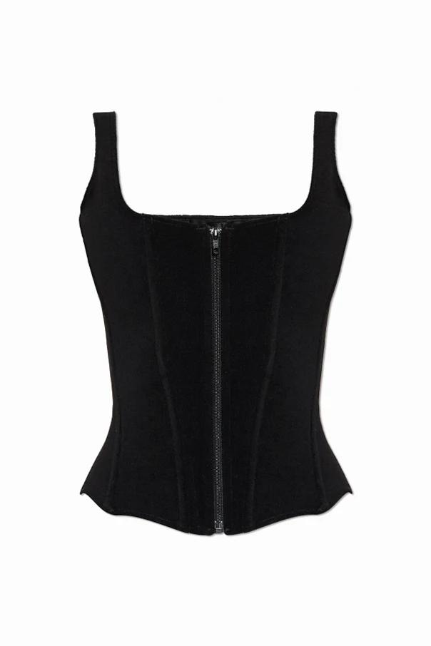 CZARNY Top bez rękawów