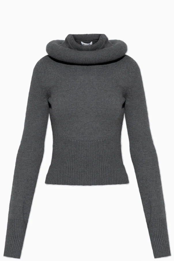 GRAU Wollpullover mit Kapuze