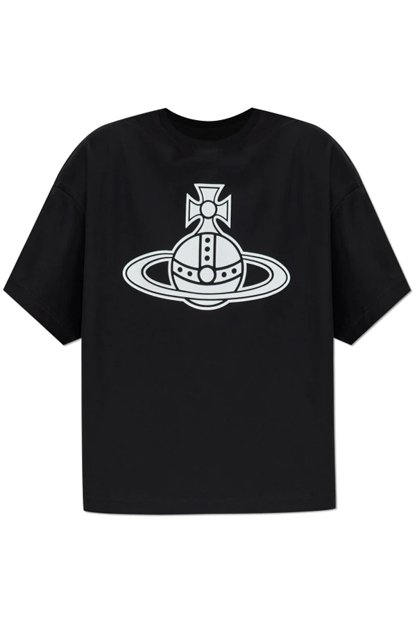 CZARNY T-shirt z nadrukowanym logo