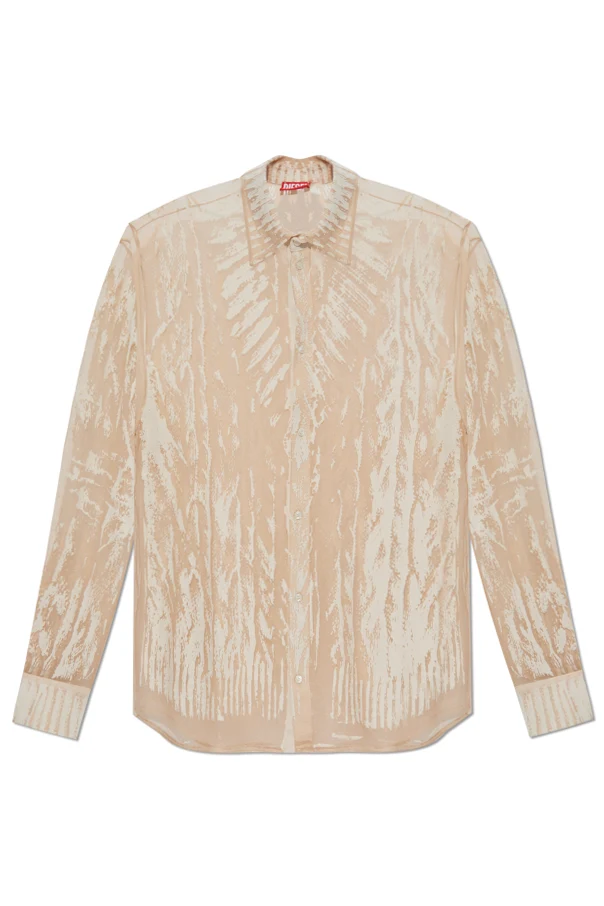BEIGE Transparente Bluse ‘C-OVERY-QMBR’