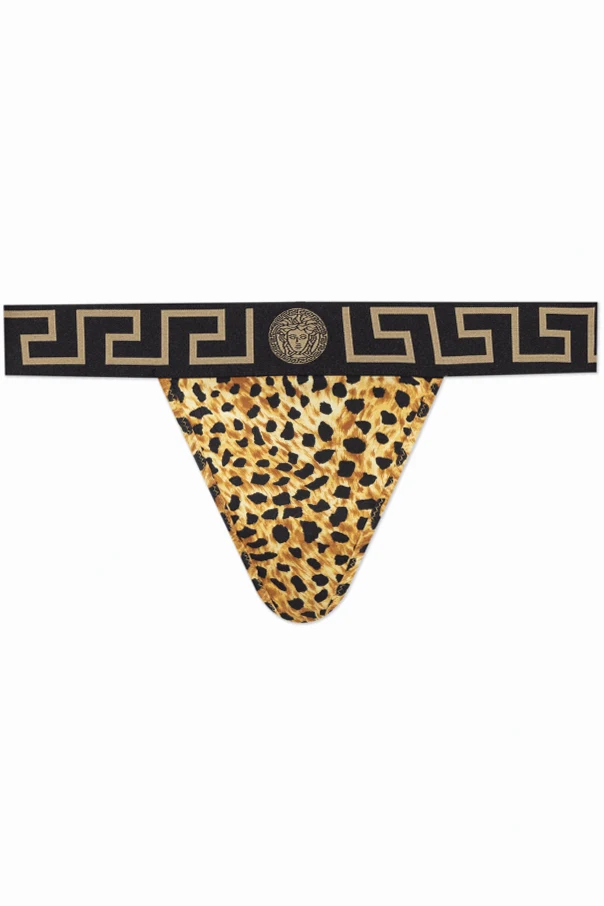 YELLOW  Animal Print Thongs