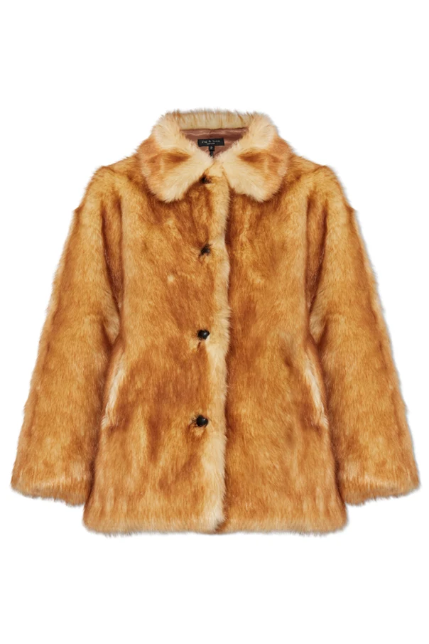 beżowy Sztuczne futro