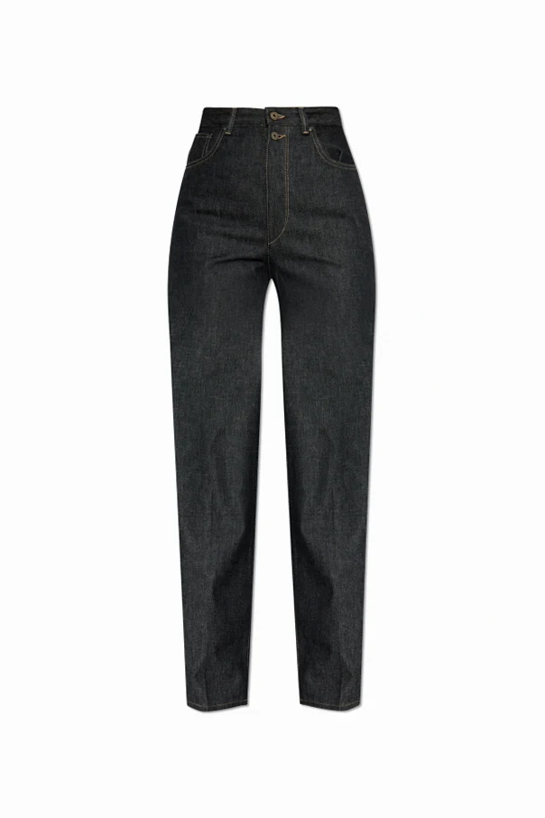 Brown Straight-Leg Jeans