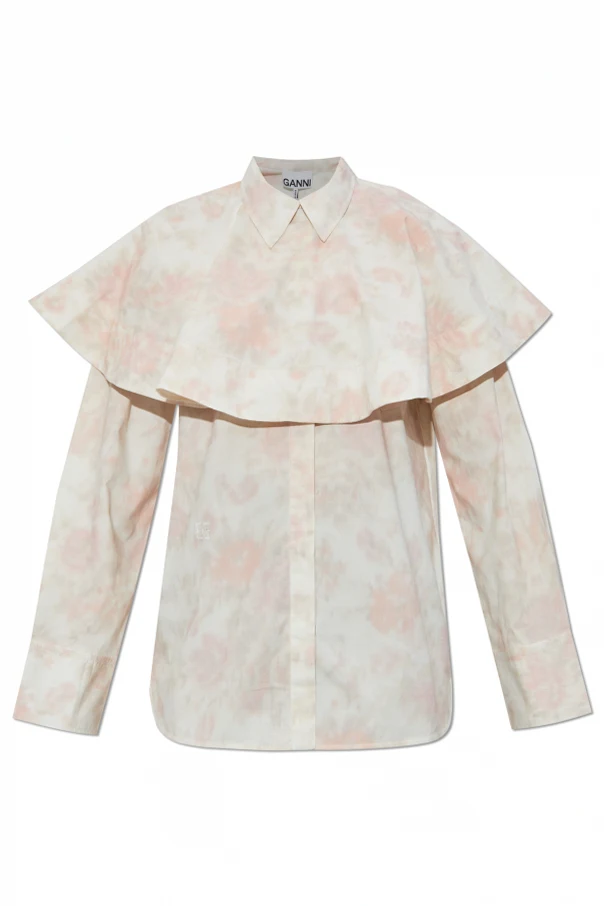 CREME Bluse mit dekorativem Kragen