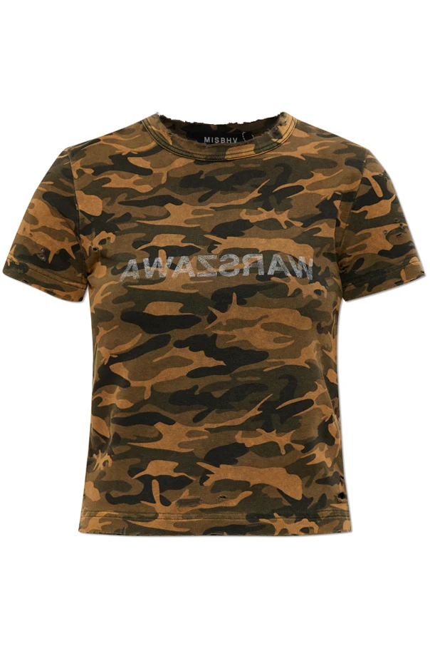 BRAUN T-Shirt mit Camouflage-Muster