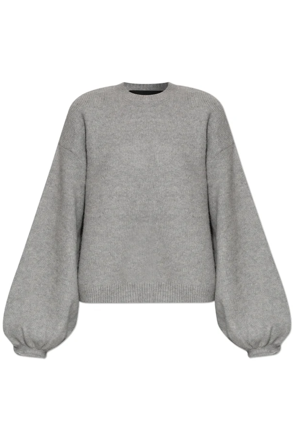 SZARY Sweter z bufiastymi rękawami