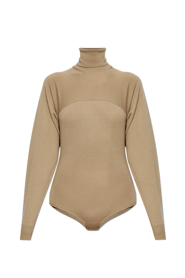 beżowy Body z golfem