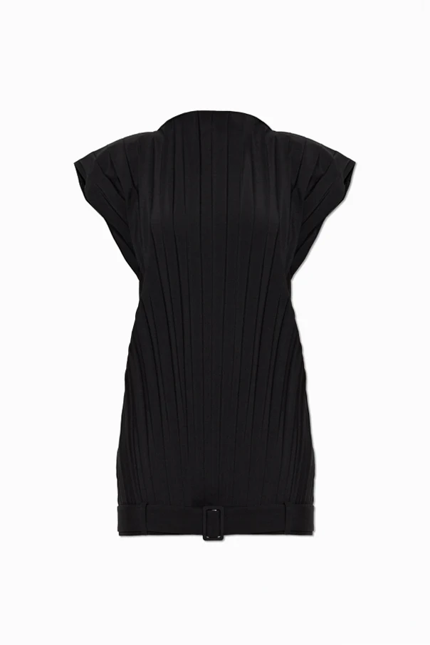 CZARNY Plisowana sukienka