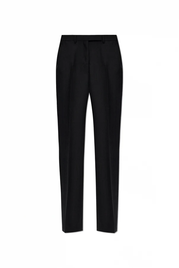 SCHWARZ Hose mit Fischgrätenmuster