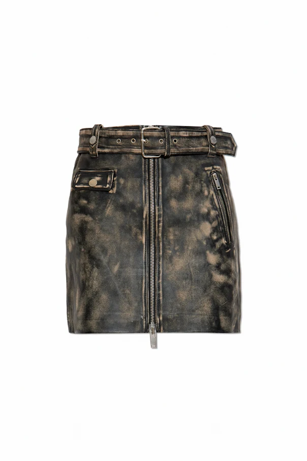 BLACK Leather skirt "Gzrylee"