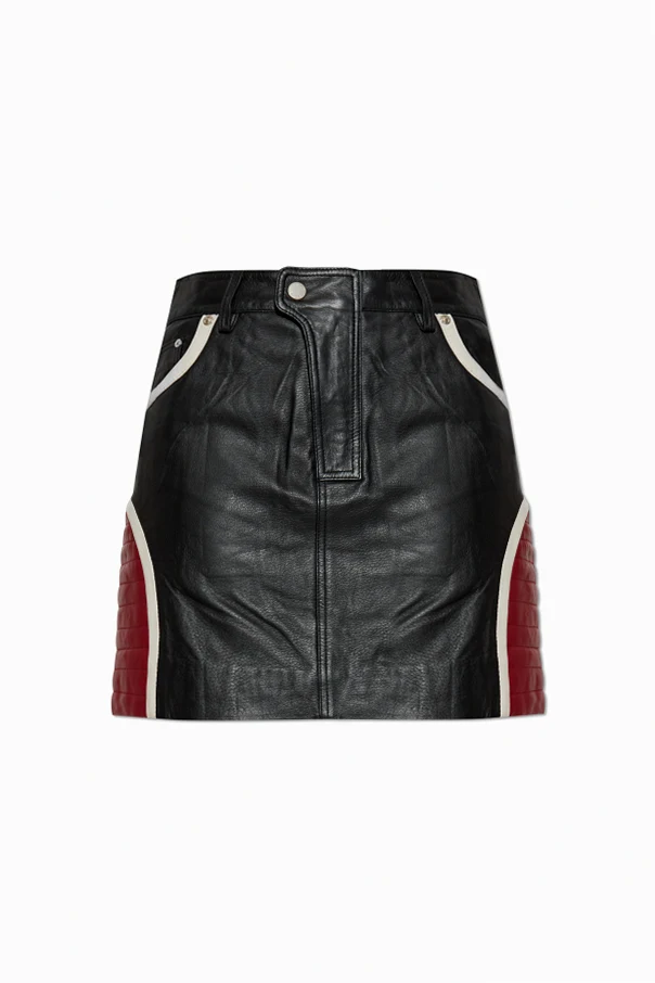 BLACK Leather skirt `Gzyvette`