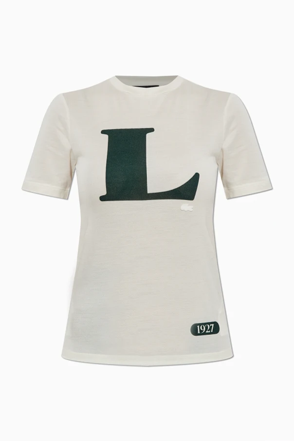 cream Silk T-shirt with print