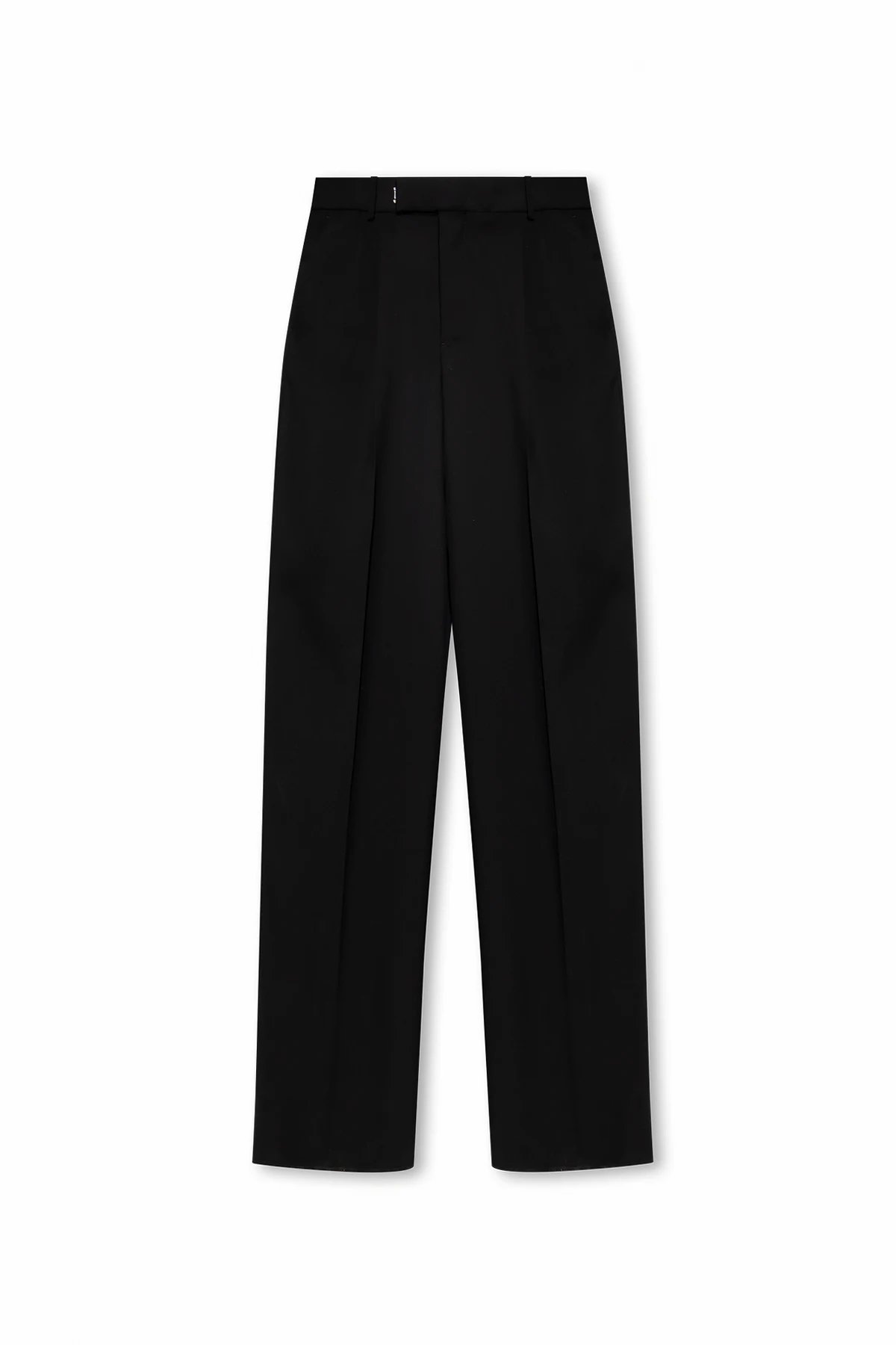 Wool pleat-front trousers