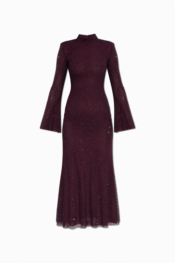 BURGUNDY Dress with shimmering appliqués