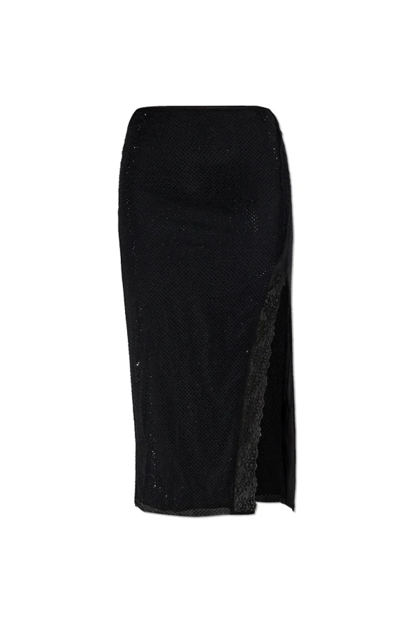 BLACK Skirt with shimmering appliqués