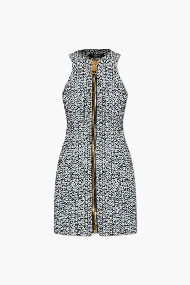 GRAU Ärmelloses Tweedkleid