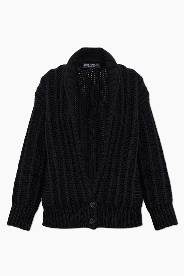 SCHWARZ Wollcardigan mit Taschen