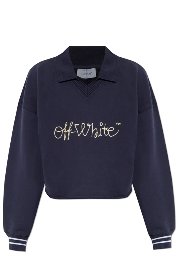 MARINEBLAU Kurzes Sweatshirt mit Kragen
