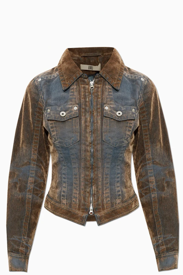 BROWN Jacket with velvet trim